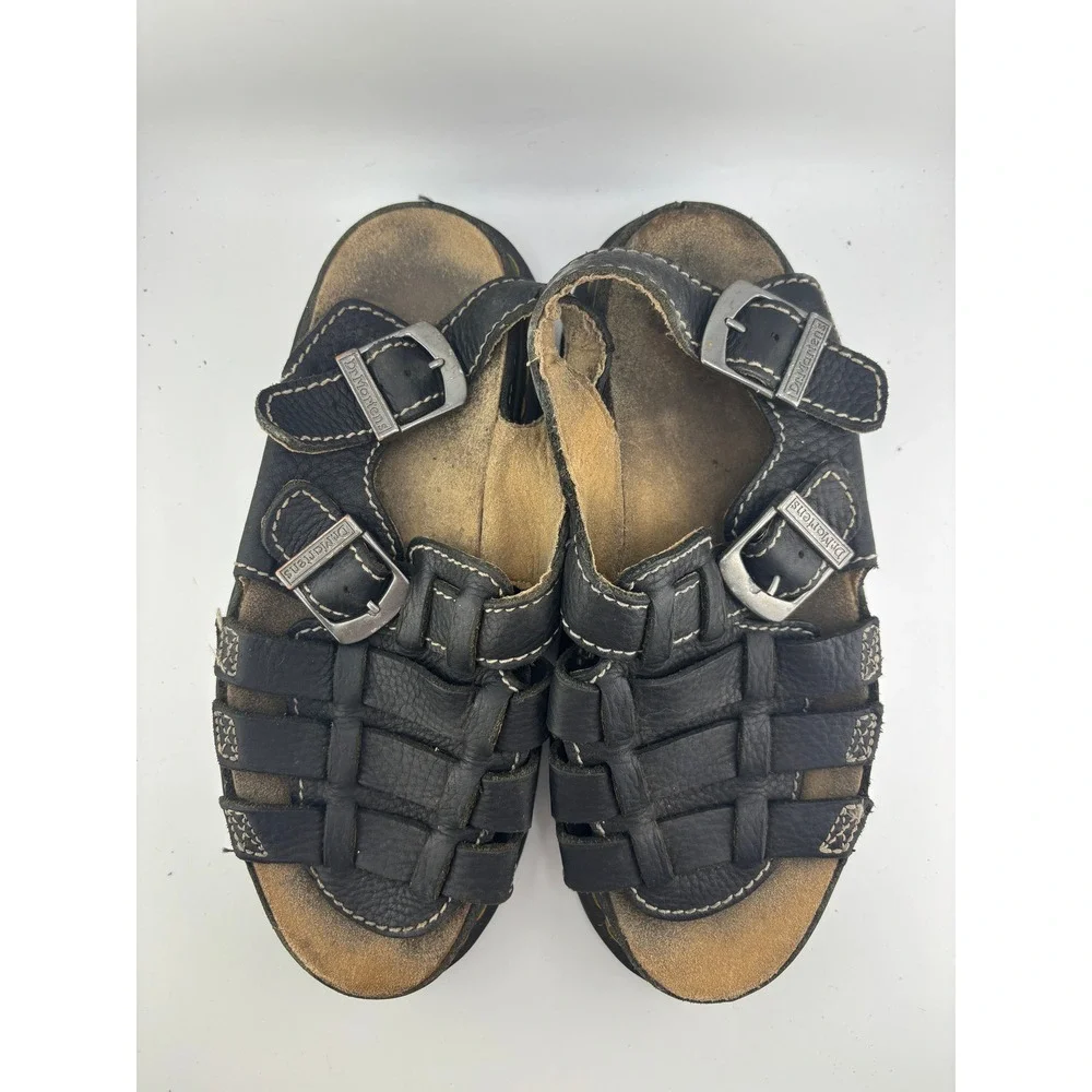 Dr. Martens Mens Black Leather Fisherman Sandals Buckle Strappy AirWair Size 7